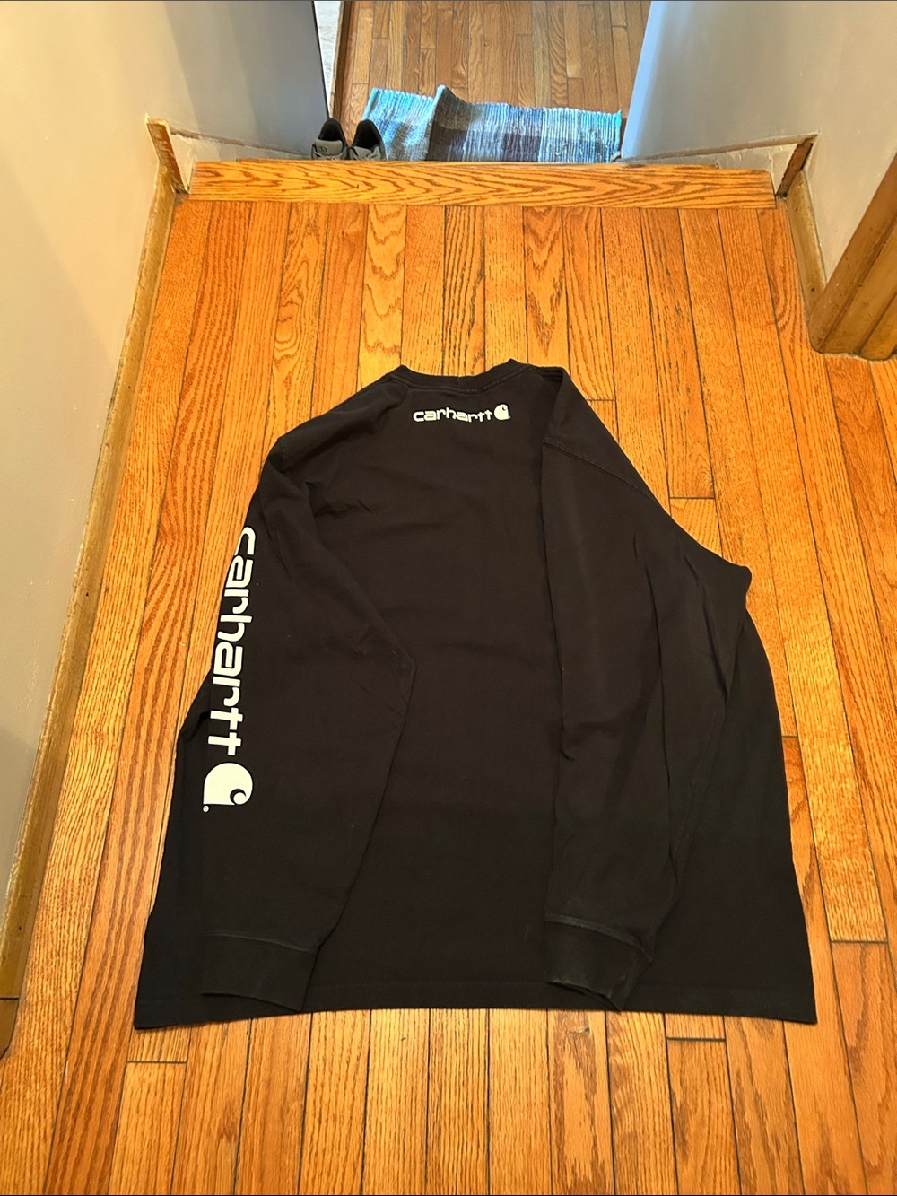 Carhartt Black Long Sleeve Logo Tee with White Print